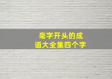 毫字开头的成语大全集四个字