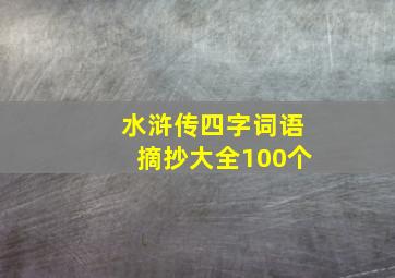 水浒传四字词语摘抄大全100个