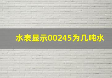 水表显示00245为几吨水