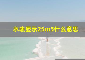 水表显示25m3什么意思