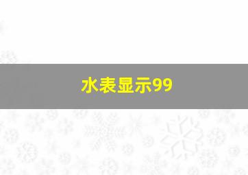 水表显示99