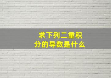 求下列二重积分的导数是什么