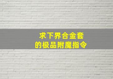 求下界合金套的极品附魔指令