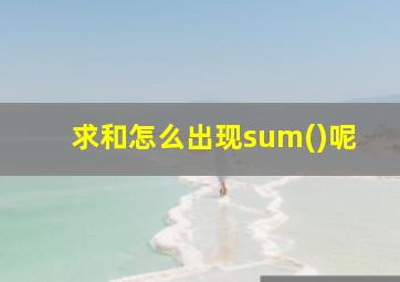 求和怎么出现sum()呢