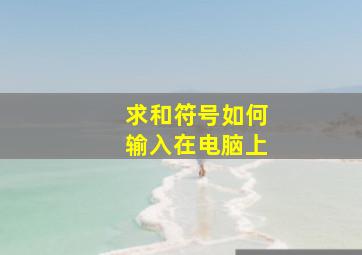 求和符号如何输入在电脑上