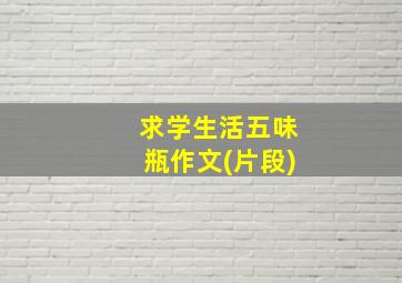 求学生活五味瓶作文(片段)