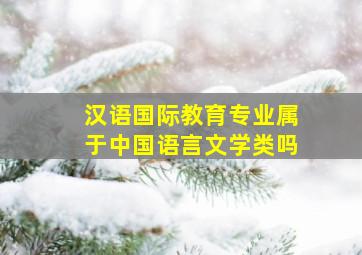 汉语国际教育专业属于中国语言文学类吗