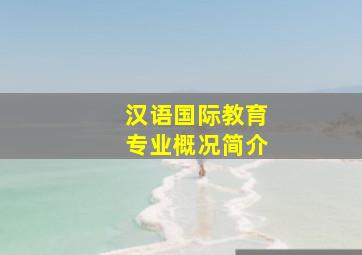 汉语国际教育专业概况简介