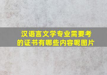 汉语言文学专业需要考的证书有哪些内容呢图片