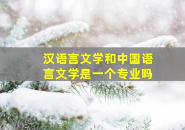 汉语言文学和中国语言文学是一个专业吗