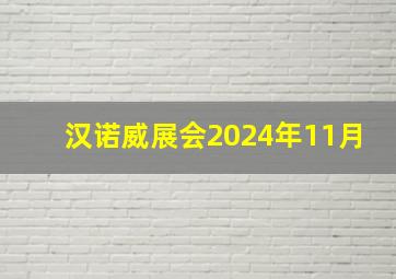 汉诺威展会2024年11月