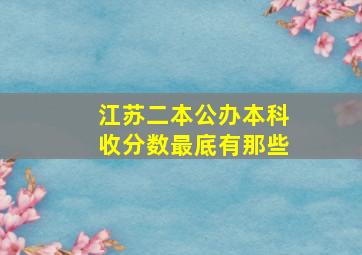 江苏二本公办本科收分数最底有那些