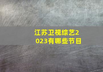 江苏卫视综艺2023有哪些节目