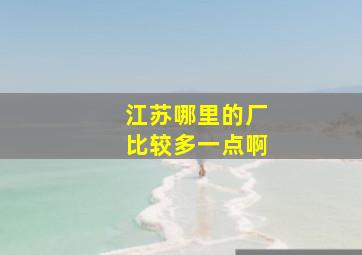 江苏哪里的厂比较多一点啊