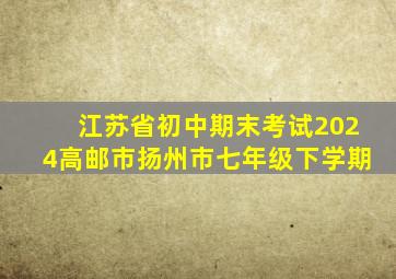 江苏省初中期末考试2024高邮市扬州市七年级下学期