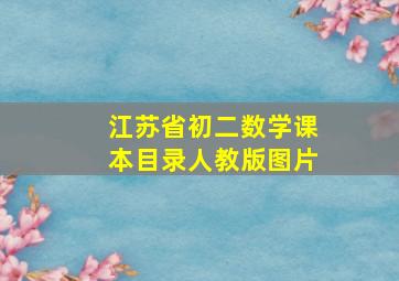 江苏省初二数学课本目录人教版图片