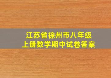 江苏省徐州市八年级上册数学期中试卷答案