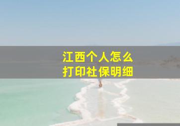 江西个人怎么打印社保明细