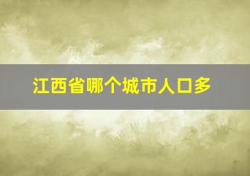 江西省哪个城市人口多