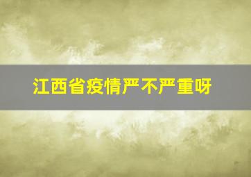 江西省疫情严不严重呀