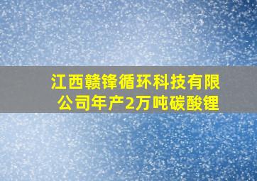 江西赣锋循环科技有限公司年产2万吨碳酸锂