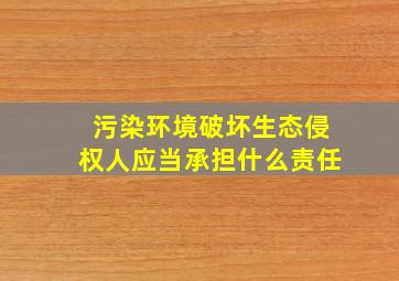 污染环境破坏生态侵权人应当承担什么责任