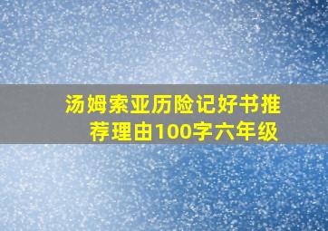 汤姆索亚历险记好书推荐理由100字六年级