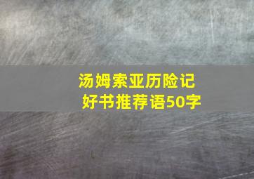 汤姆索亚历险记好书推荐语50字