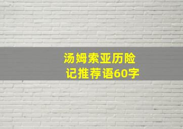 汤姆索亚历险记推荐语60字