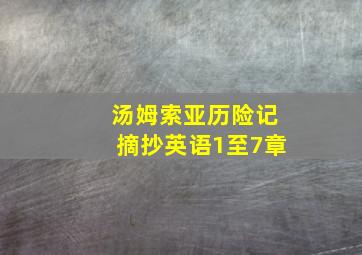 汤姆索亚历险记摘抄英语1至7章