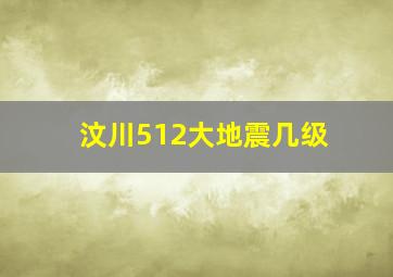 汶川512大地震几级