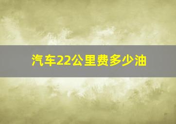 汽车22公里费多少油