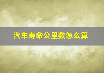 汽车寿命公里数怎么算