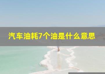 汽车油耗7个油是什么意思