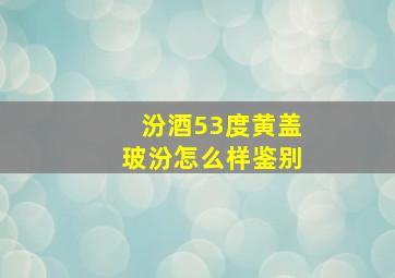 汾酒53度黄盖玻汾怎么样鉴别