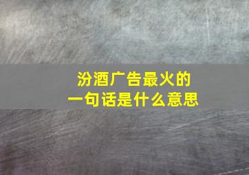 汾酒广告最火的一句话是什么意思