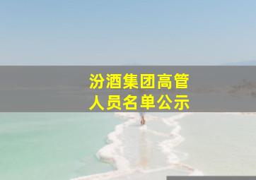 汾酒集团高管人员名单公示