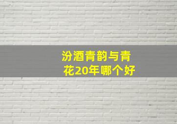 汾酒青韵与青花20年哪个好