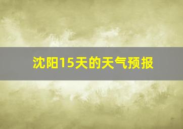 沈阳15天的天气预报