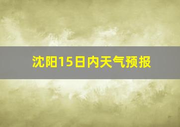 沈阳15日内天气预报