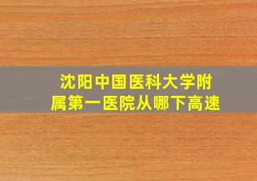 沈阳中国医科大学附属第一医院从哪下高速