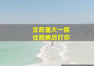 沈阳医大一院住院病历打印