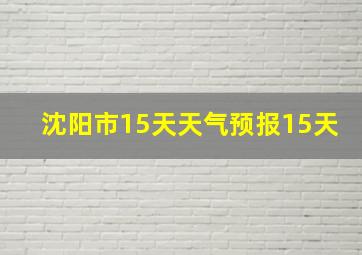 沈阳市15天天气预报15天