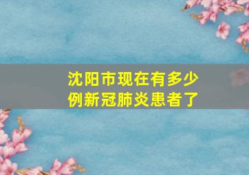 沈阳市现在有多少例新冠肺炎患者了