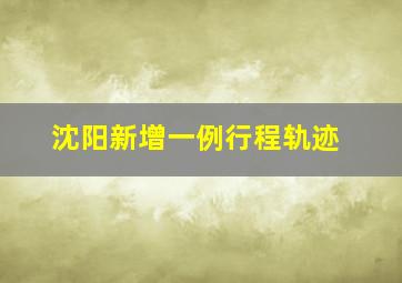 沈阳新增一例行程轨迹