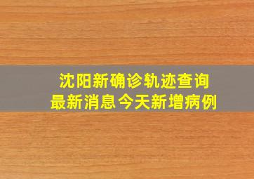 沈阳新确诊轨迹查询最新消息今天新增病例