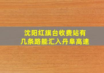 沈阳红旗台收费站有几条路能汇入丹阜高速