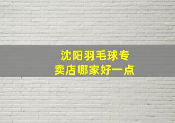 沈阳羽毛球专卖店哪家好一点