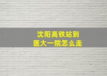 沈阳高铁站到医大一院怎么走