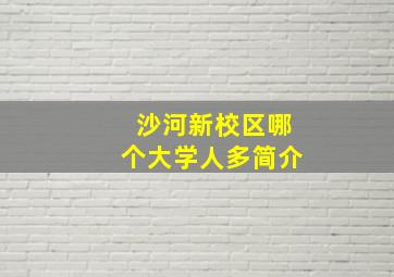 沙河新校区哪个大学人多简介